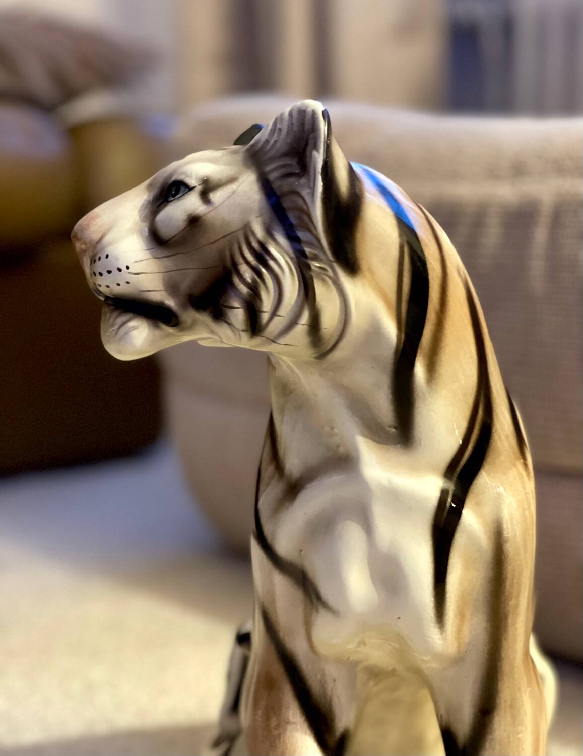 Enamelled ceramic tiger 1970