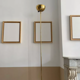 Vintage modernist floor lamp Saint Germain Lumière, brass, France 1980