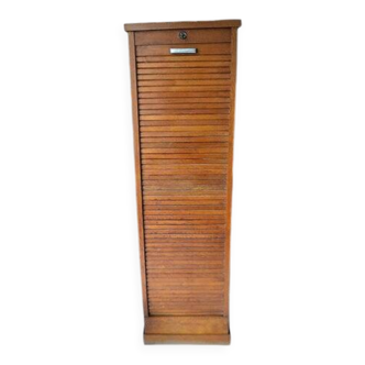 1950s curtain cabinet oak storage unit
