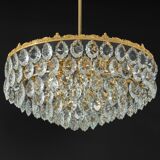 Bakalowits Chandelier, Brass and Crystal Glass, Austria, 1960s