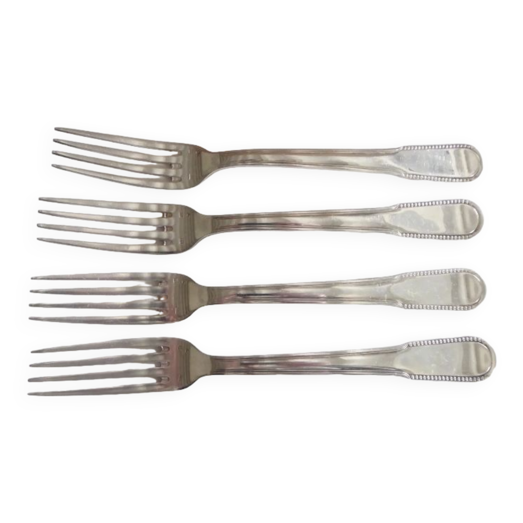 Silver metal forks, BB