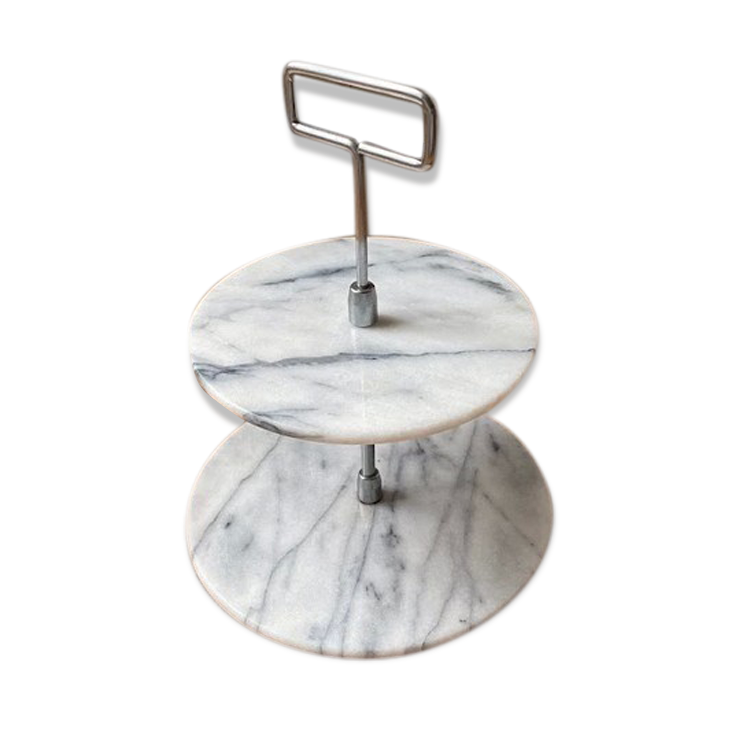 Old service tray 2 floors marble