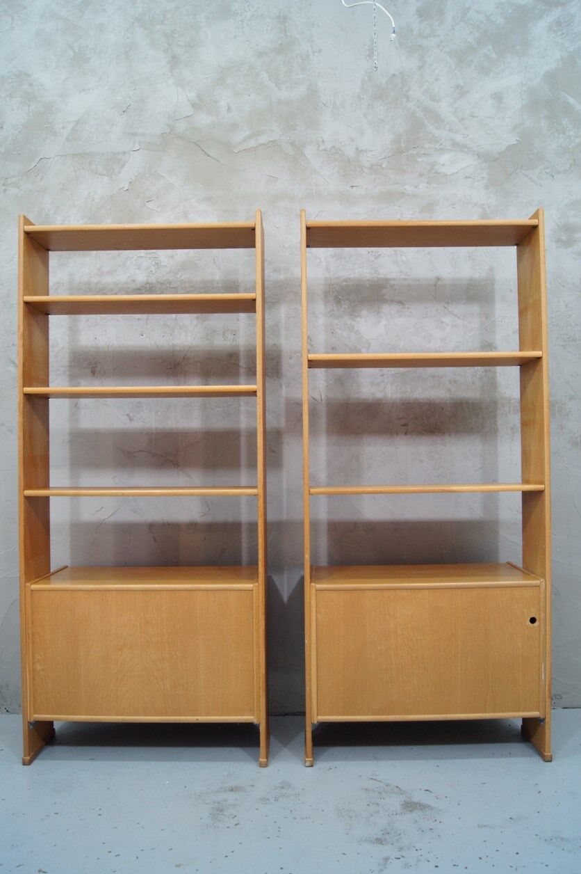 Scandinavian oak modular wall unit, 1960s