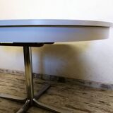 Table ronde en formica années 70 avec rallonge