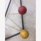 Wall coat holder 5 patères balls, 50s
