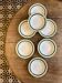 Set of 7 antique deep plates Salins - green Texas -