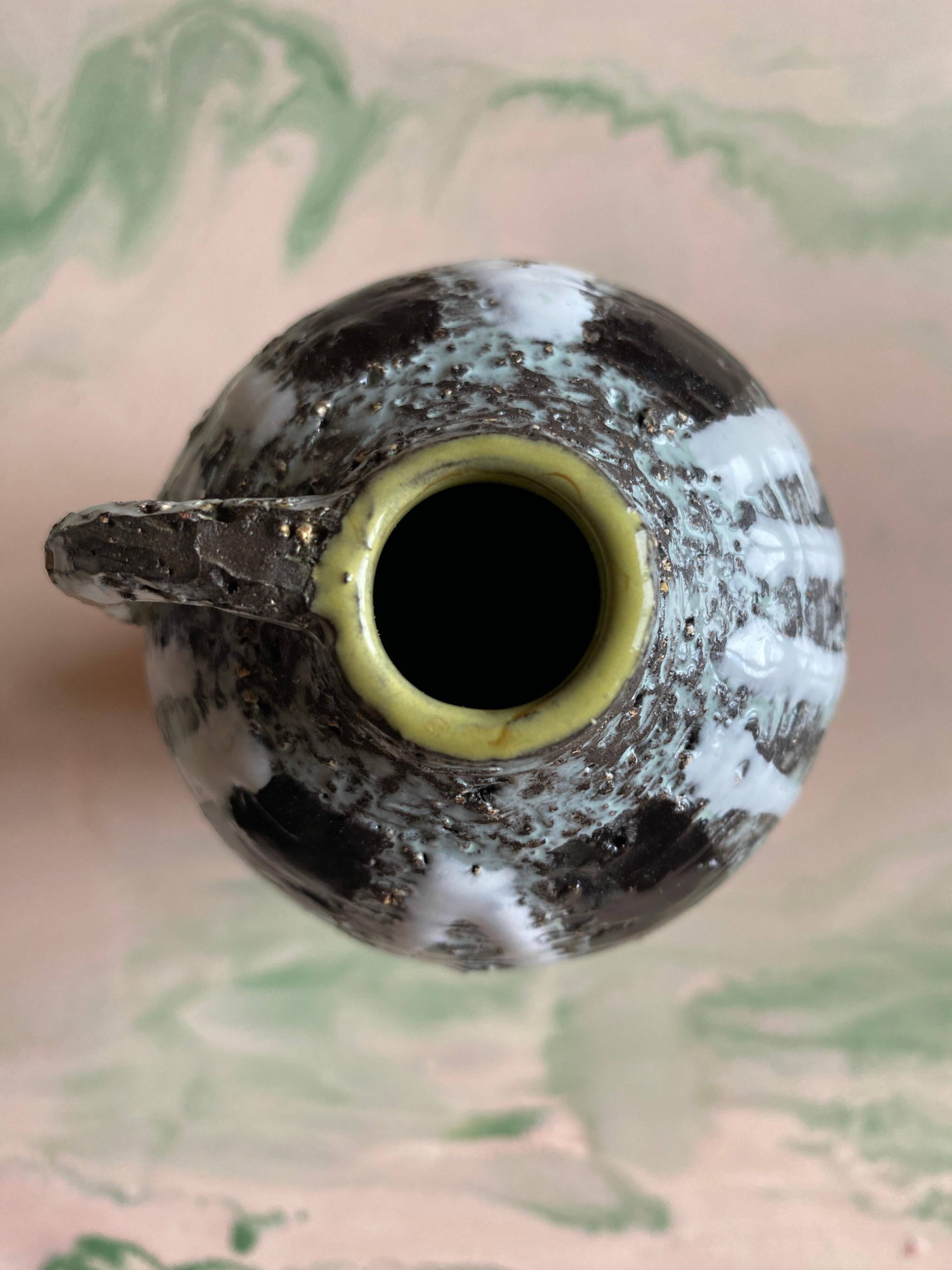 Black and White Ceramic Vase, "Progresso" by Ingrid Atterberg, for Upsala Ekeby