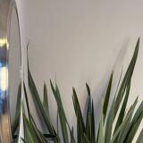 Miroir rond en métal , Italie années 1970