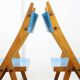 Mid-century Italian Wooden Dining Set of 5 in Blue