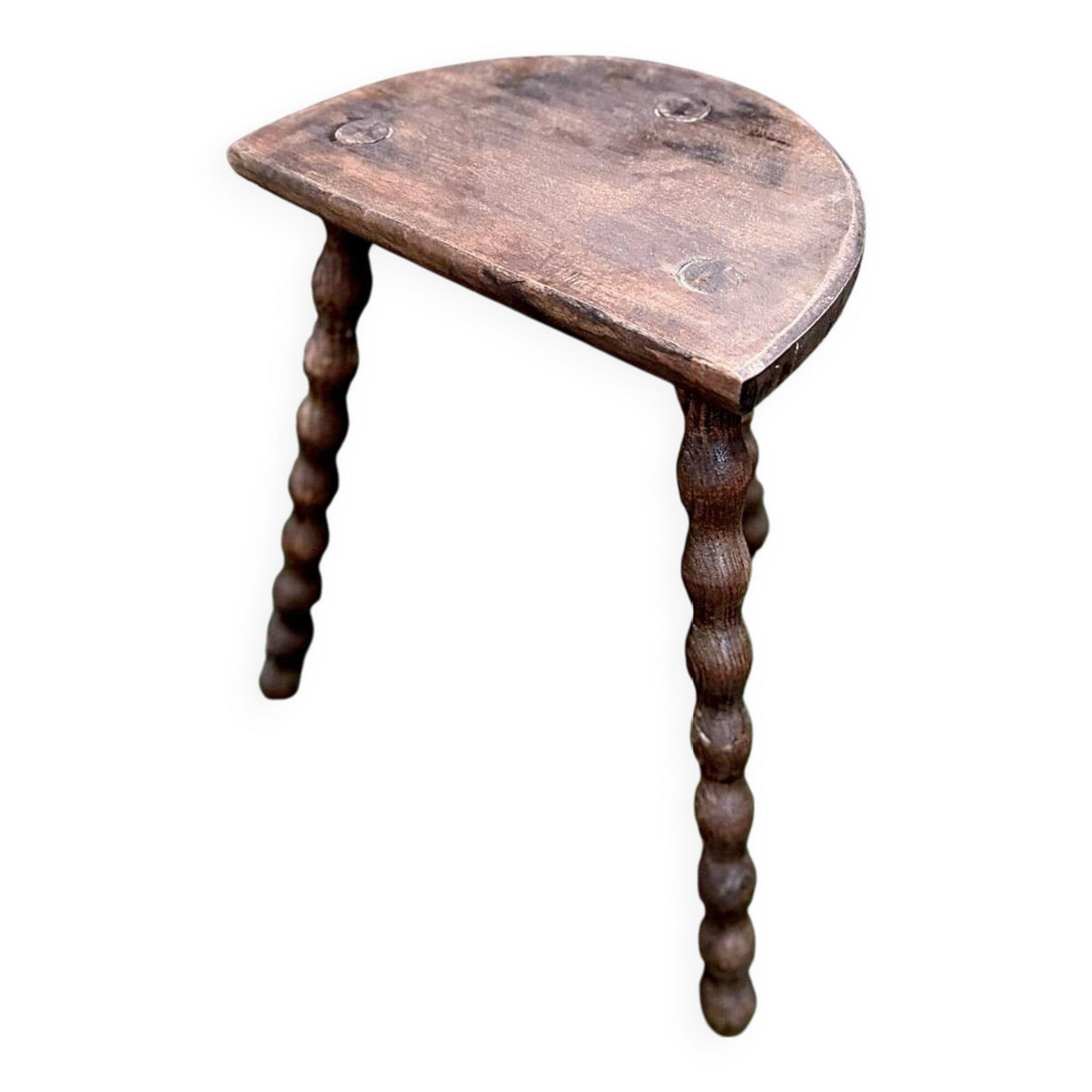 Solid wood tripod farmhouse stool