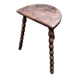 Solid wood tripod farmhouse stool