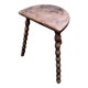 Solid wood tripod farmhouse stool
