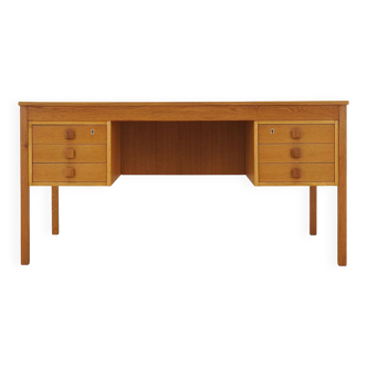 Bureau en frêne, design danois, années 1970, fabricant : Domino Møbler