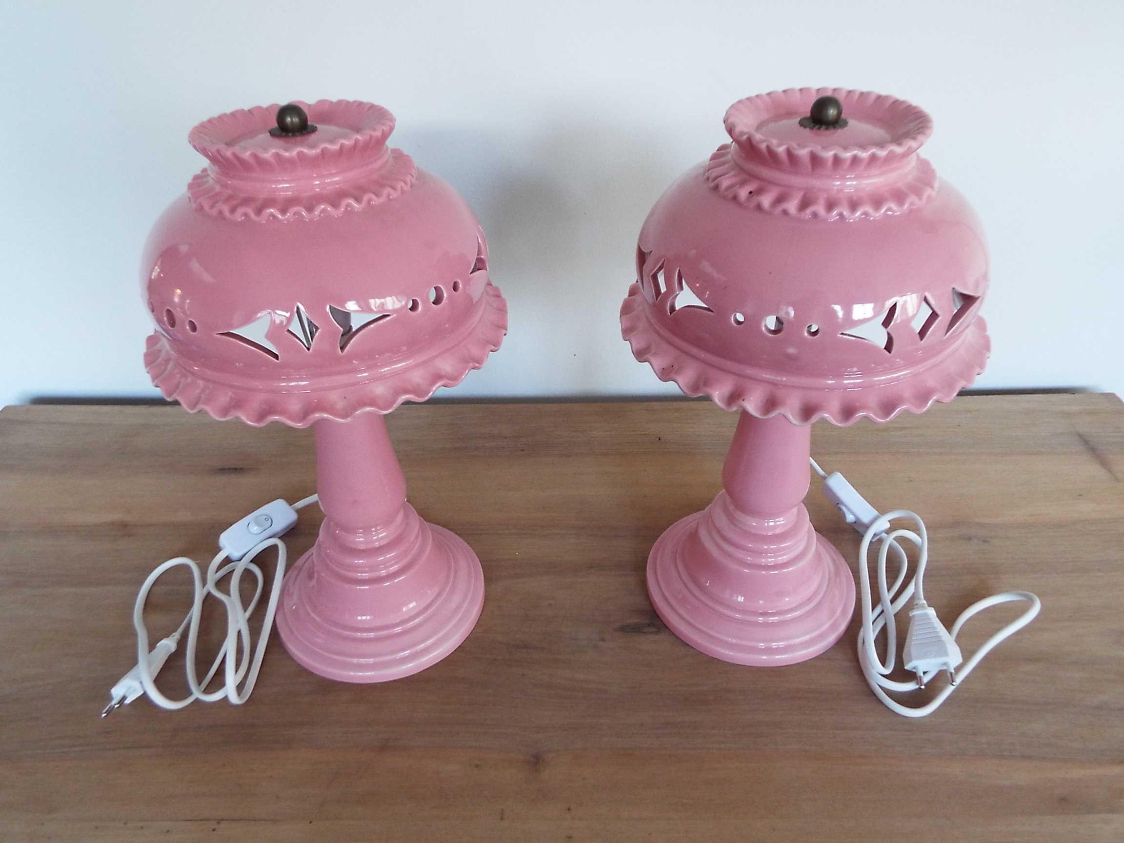 Pair of ceramic lamps
