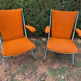 Fauteuils pliants vintage année 50 style André Monpoix
