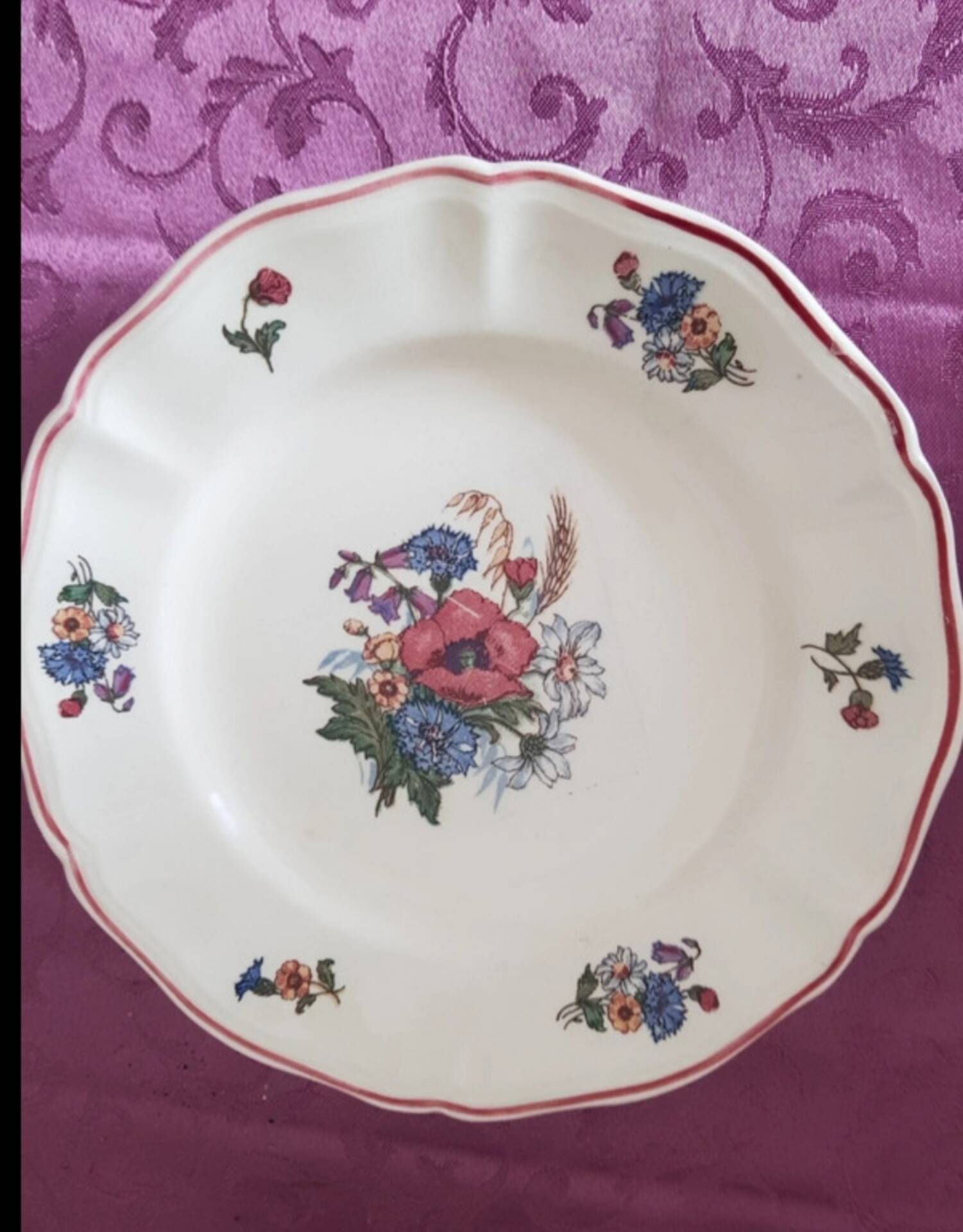 Set of 6 dessert plates, Sarreguemines Agreste