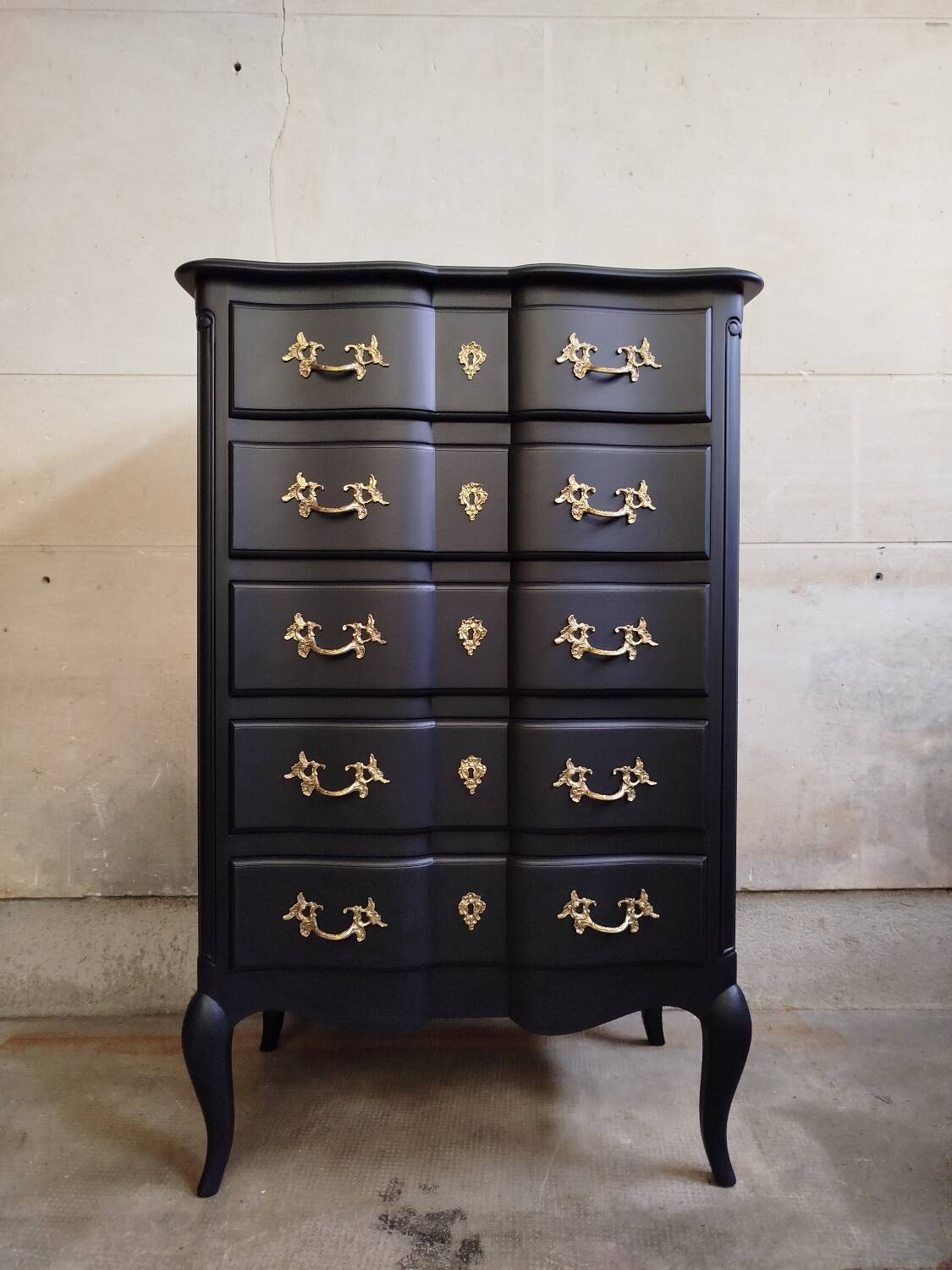 Vintage chiffonier painted black