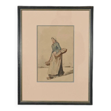 Watercolour "The Nantes Trader", signed Z. Trigo – Late 19th century