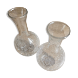 Pair of cracked glass vases