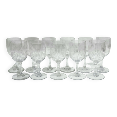 Baccarat – 11 verres à vin blanc Nancy