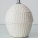 Pair of white ceramic table lamps with faux wicker texture, Spanish coastal design, 1970s