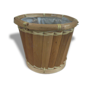 Cache pot bambou vintage 1970