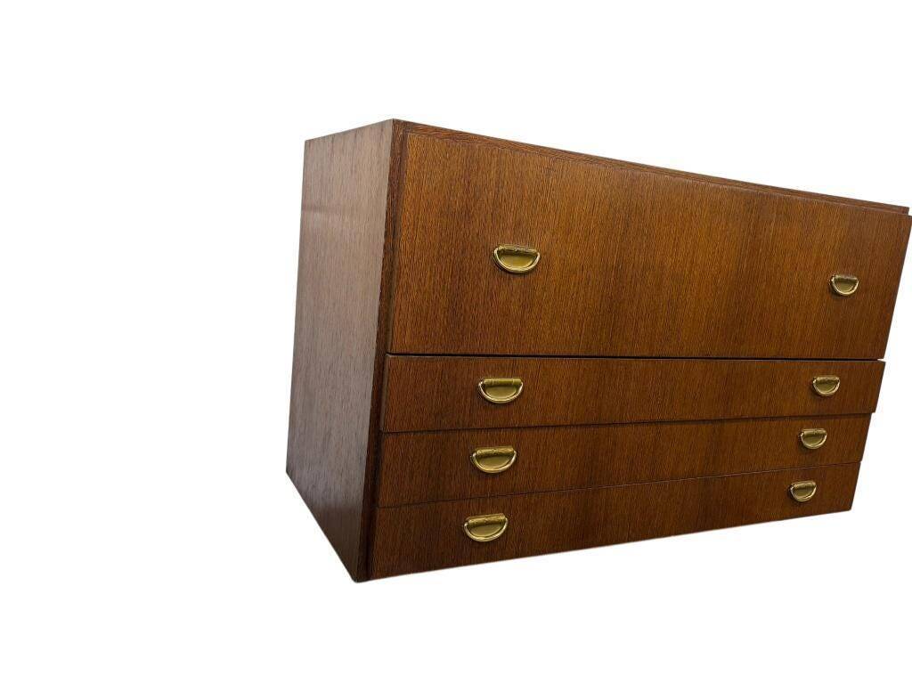 Vintage low wooden chest of drawers / filing cabinet