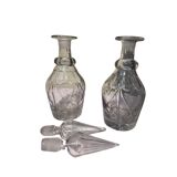 Paire de carafes en cristal – Louis-Philippe – taillées main – bouchons d’o