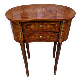 Old small table in rosewood marquetry, Louis XV style