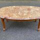 Vintage Louis XV coffee table in solid wood and pink marble.