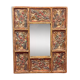 Vintage hand-painted mirror on carved wood, probably Peru, 20th century