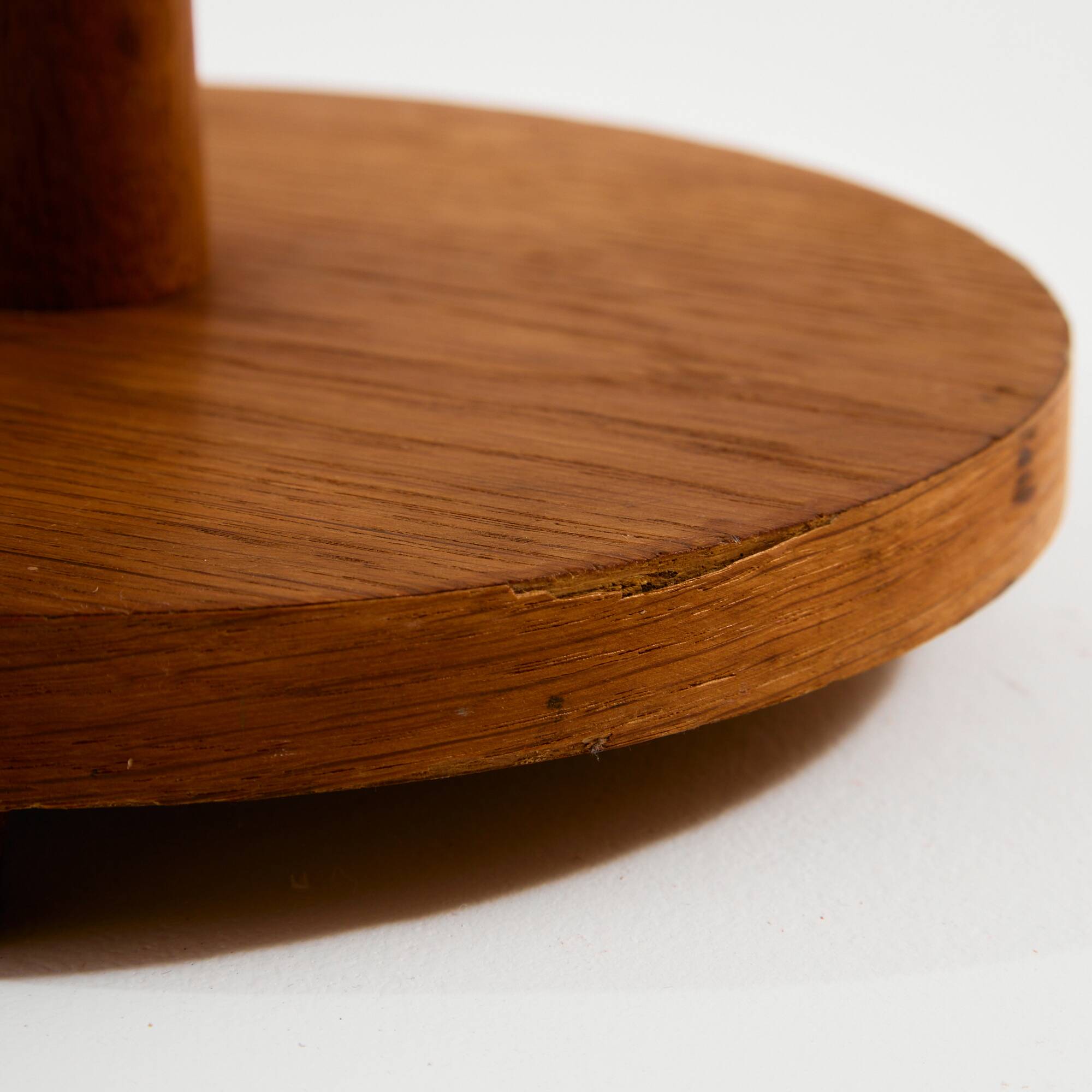 Oak and brass floor lamp