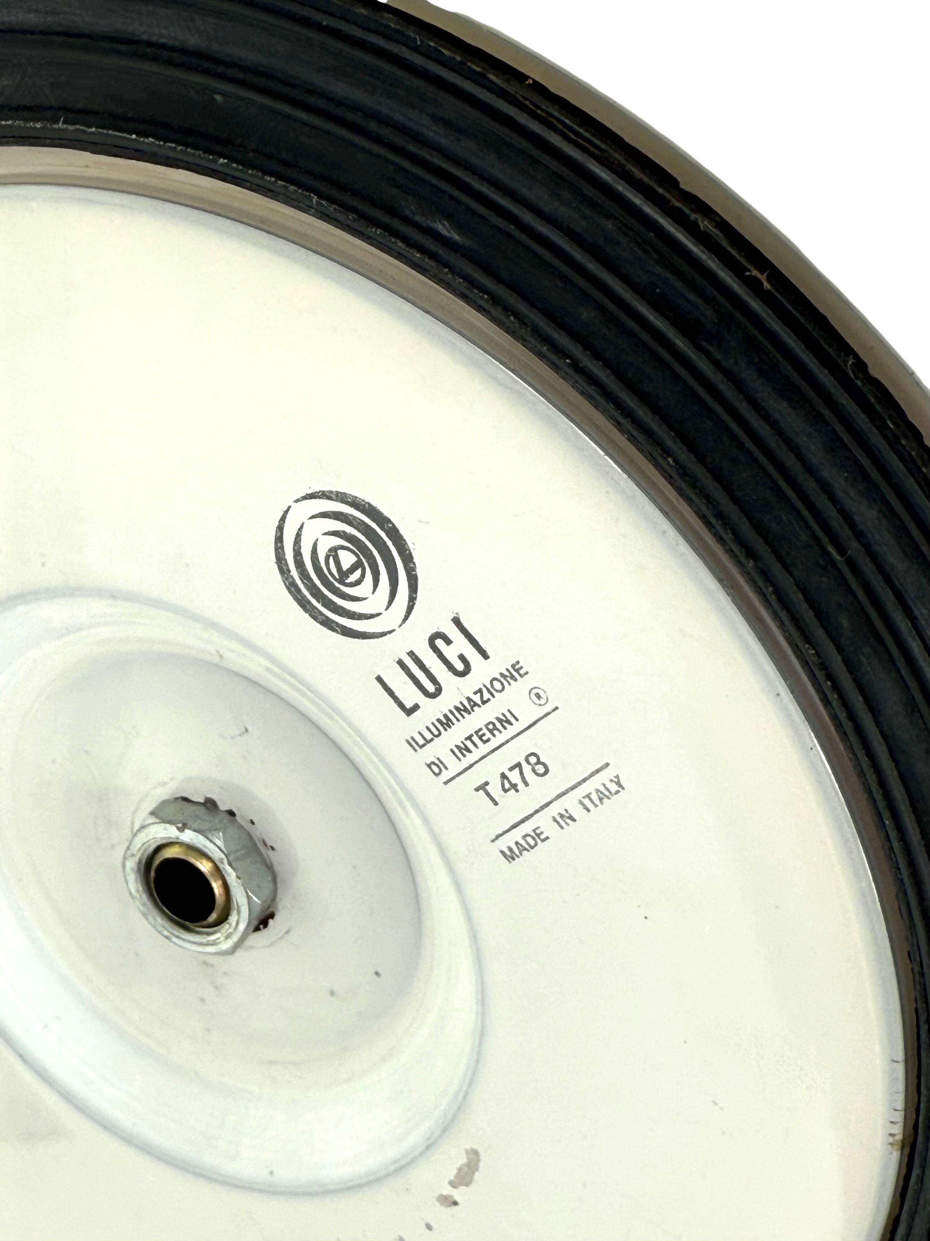 Hollywood regency chromed table lamp base, Luci Milano Italy, 1970s