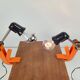 Lampes à pince Revue type 2323, orange, 1970, lot de 2