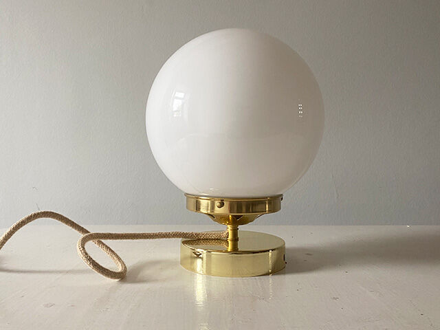 White opaline globe lamp