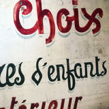 Store sign. Children's cars. Vintage signs. Around 1940/1950s.