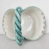 Pocket tray in the shape of a basket in italian ceramic