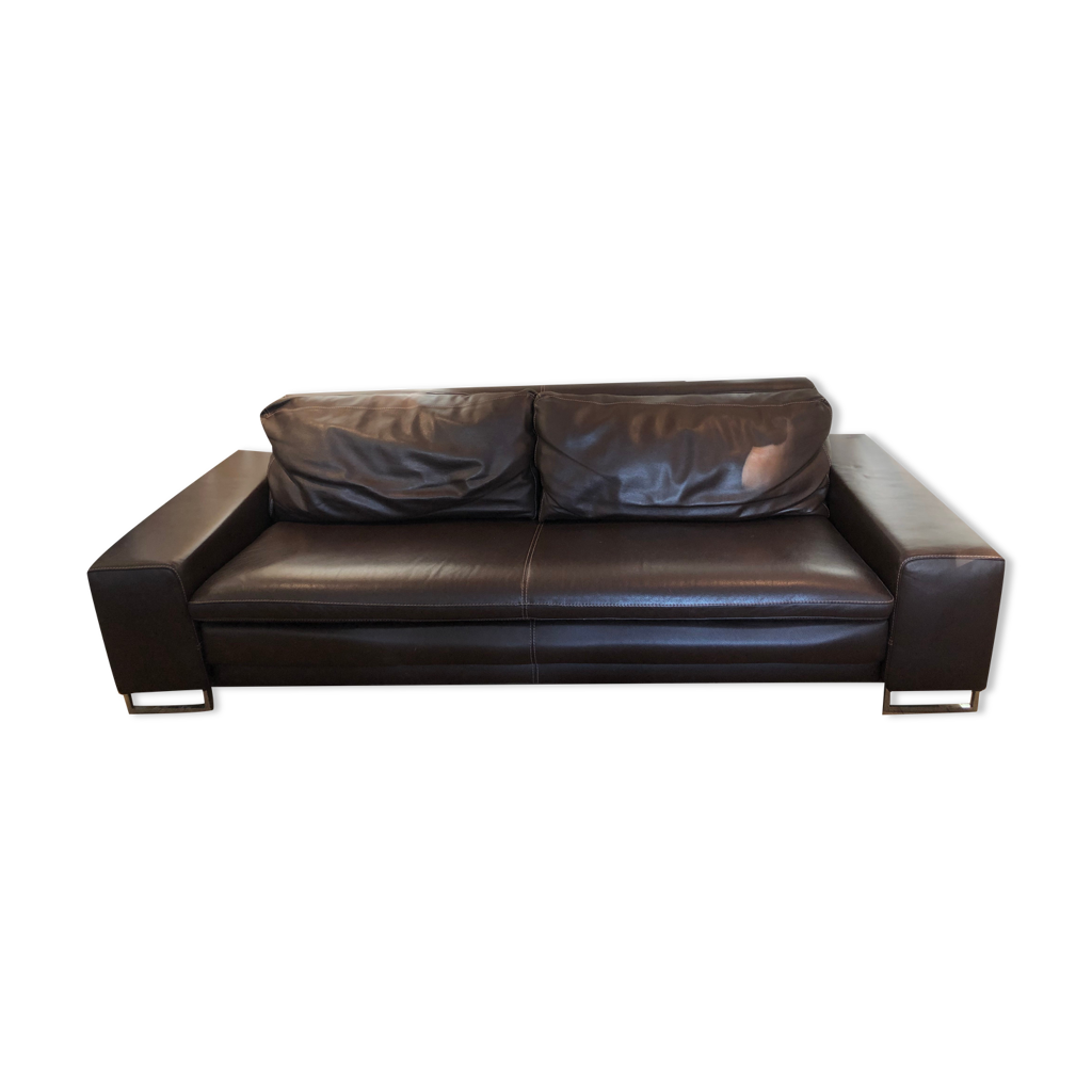 Canapé 3 palces en cuir marron de marque casanova | Selency