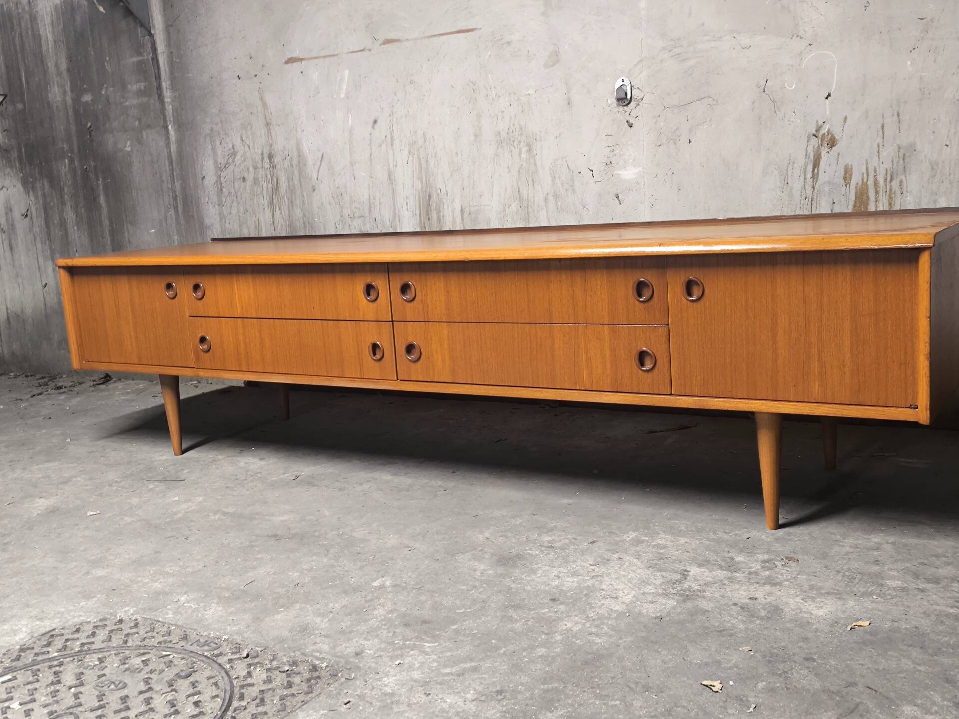 Vintage Scandinavian teak sideboard from the 1960s.