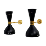 Paire appliques murales italiennes