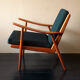 Scandinavian armchair with sea blue-green covers 1950s