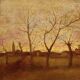 Paysage bucolique peinture italienne du 20e siècle