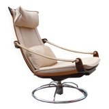 Ake fribytter for nelo sweden swivel leather lounge chair