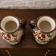 Pair of large earthenware vases from Gien – Polychrome floral decoration – 20th century