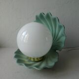 Ceramic shell lamp and opaline, 80s