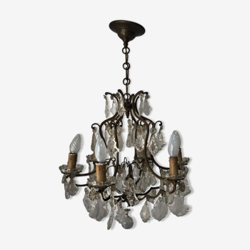 Chandelier 6 branches to Louis XV style pendants