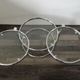 Table basse acier et verre de Leitmotiv - Swivel