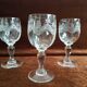 3 small crystal walking glasses fine decoration- very good condition