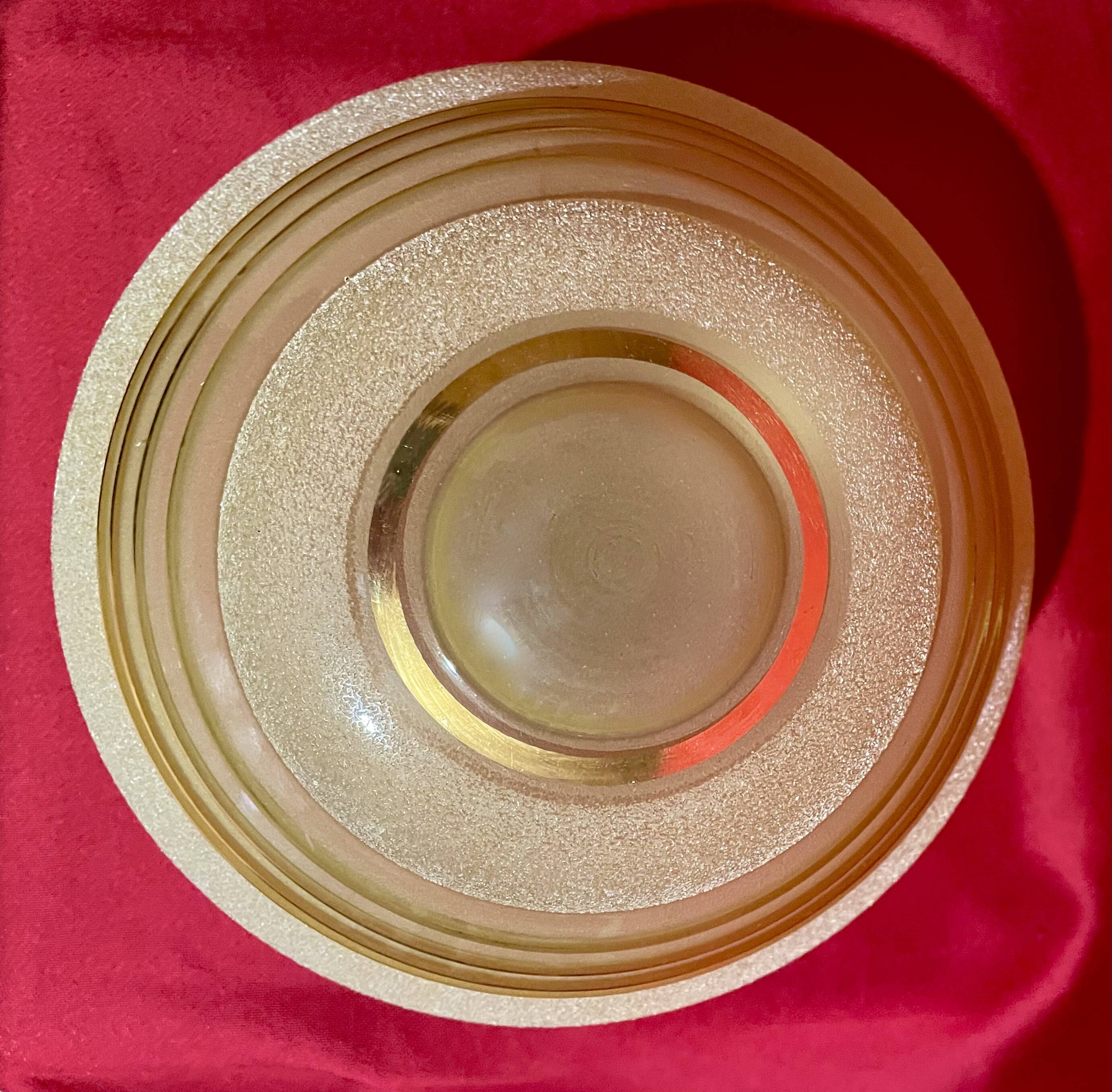 Vintage lamp or ceiling light, pink and gold granite glass, 50s/60s