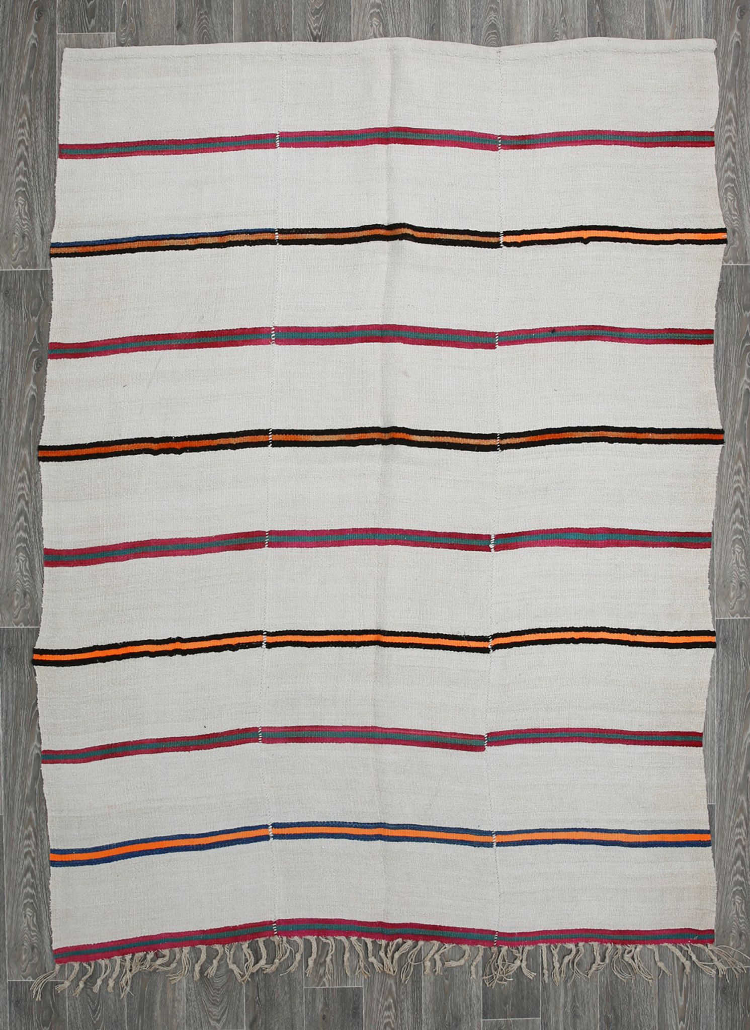 6x8 pinstriped turkish rug, 184x253cm